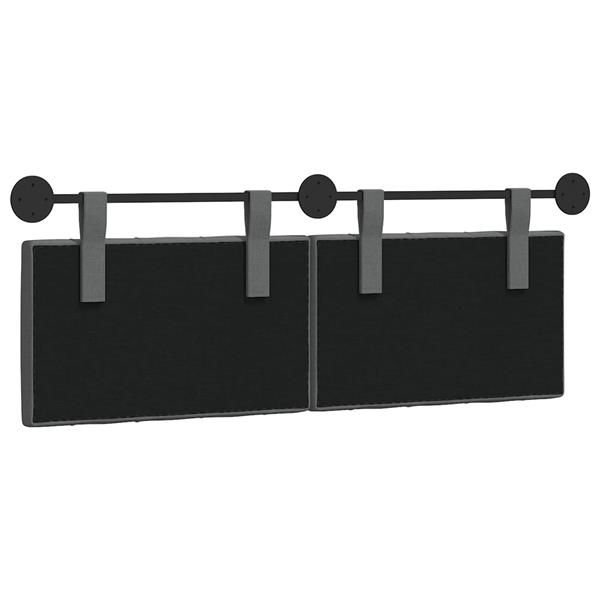 Grote foto vidaxl hangend hoofdeinde donkergrijs 150 x 55 x 7 cm stof antiek en kunst stoelen en banken