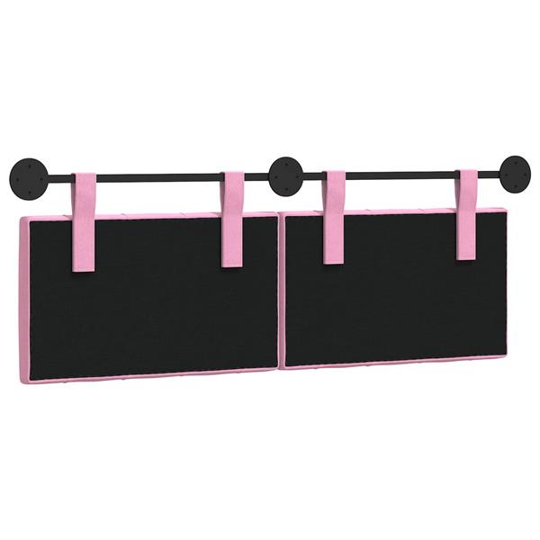 Grote foto vidaxl hangend hoofdeinde wandgemonteerd roze 130 x 55 x 7 cm stof antiek en kunst stoelen en banken