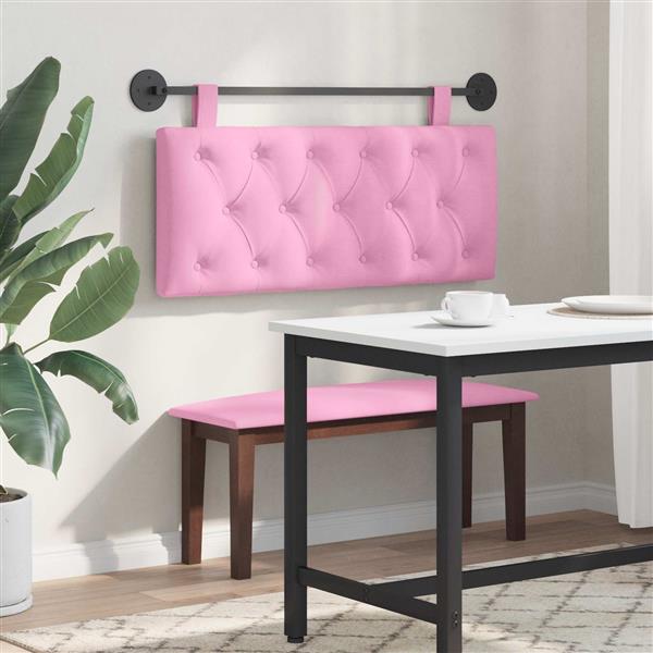 Grote foto vidaxl hangend hoofdeinde wandgemonteerd roze 110 x 55 x 7 cm stof antiek en kunst stoelen en banken
