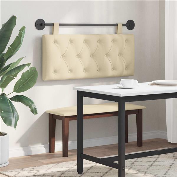 Grote foto vidaxl hangend hoofdeinde wandgemonteerd cr me 110 x 55 x 7 cm stof antiek en kunst stoelen en banken