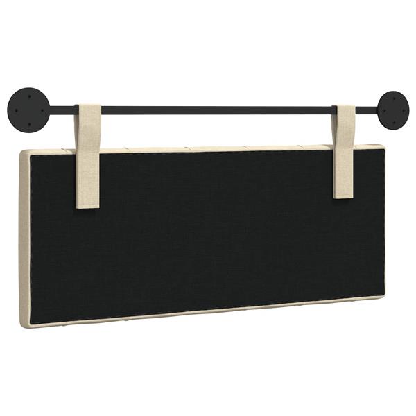 Grote foto vidaxl hangend hoofdeinde wandgemonteerd cr me 110 x 55 x 7 cm stof antiek en kunst stoelen en banken