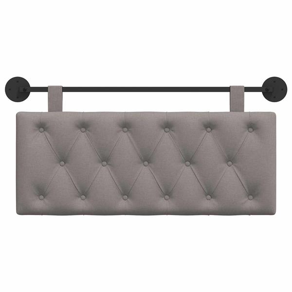Grote foto vidaxl hangend hoofdeinde wandgemonteerd taupe 110 x 55 x 7 cm stof antiek en kunst stoelen en banken