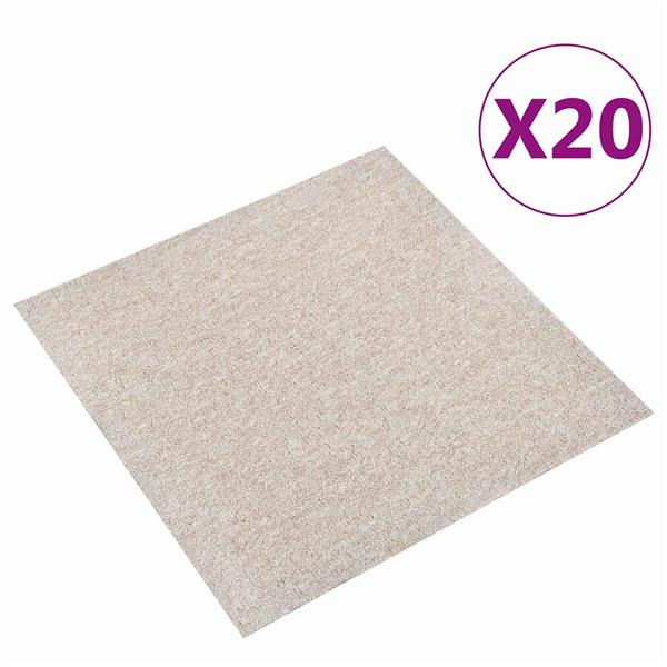 Grote foto vidaxl tapijt 20 pcs licht beige 50 x 50 cm 100 polypropyleen huis en inrichting vloerbedekking en kleden