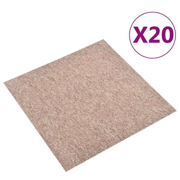 Grote foto vidaxl tapijt 20 pcs beige 50 x 50 cm 100 polypropyleen huis en inrichting vloerbedekking en kleden