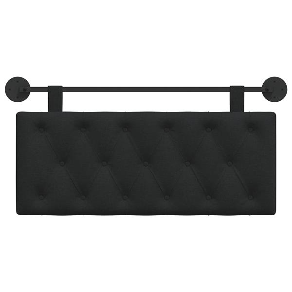 Grote foto vidaxl hangend hoofdeinde wandgemonteerd zwart 110 x 55 x 7 cm stof antiek en kunst stoelen en banken