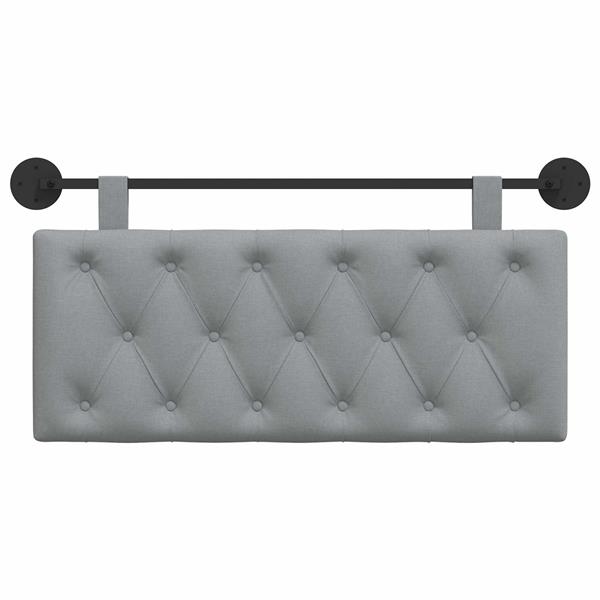 Grote foto vidaxl hangend hoofdeinde lichtgrijs 110 x 55 x 7 cm stof antiek en kunst stoelen en banken