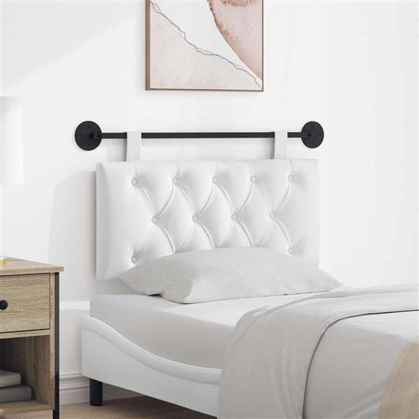 Grote foto vidaxl hangend hoofdeinde wandgemonteerd wit 100 x 55 x 7 cm stof antiek en kunst stoelen en banken