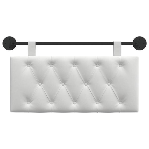 Grote foto vidaxl hangend hoofdeinde wandgemonteerd wit 100 x 55 x 7 cm stof antiek en kunst stoelen en banken