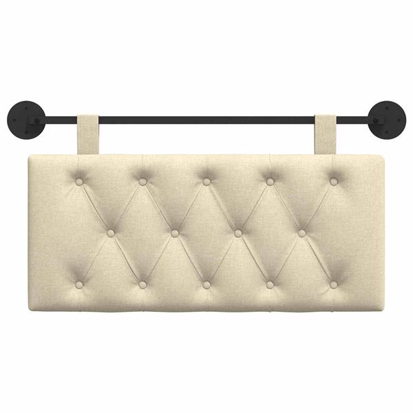 Grote foto vidaxl hangend hoofdeinde wandgemonteerd cr me 100 x 55 x 7 cm stof antiek en kunst stoelen en banken