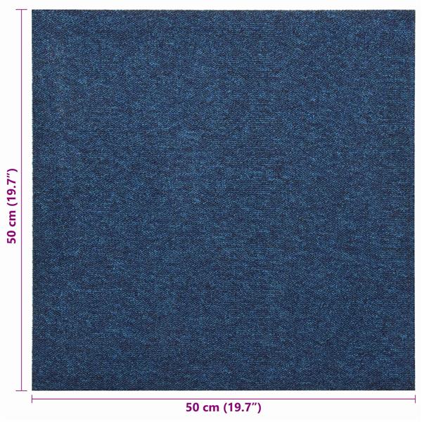 Grote foto vidaxl tapijt 20 pcs donkerblauw 50 x 50 cm 100 polypropyleen huis en inrichting vloerbedekking en kleden