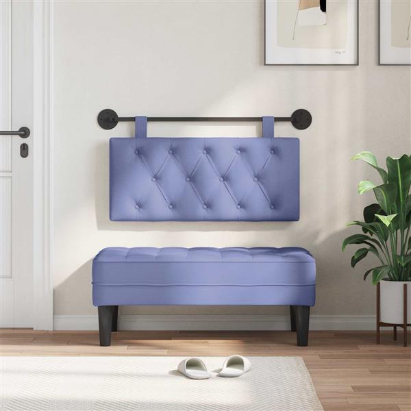 Grote foto vidaxl hangend hoofdeinde jeans blauw 90 x 55 x 7 cm stof antiek en kunst stoelen en banken