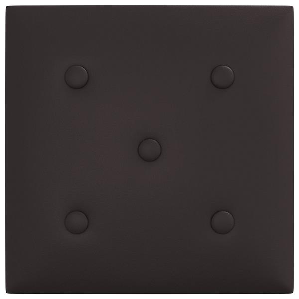 Grote foto vidaxl wandhoofdbord 12 pcs zwart 30 x 30 cm nep leer antiek en kunst stoelen en banken