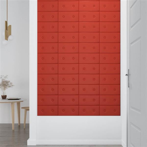 Grote foto vidaxl wandpanelen 12 pcs rood 30 x 15 cm nep leer antiek en kunst stoelen en banken