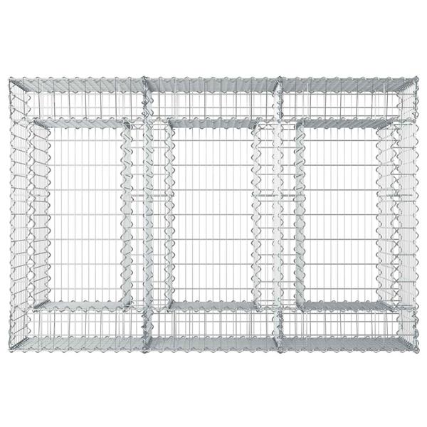 Grote foto vidaxl gabion verhoogd bed zilver 150 x 100 x 60 cm tuin en terras hekken en schuttingen