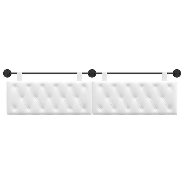 Grote foto vidaxl hangend hoofdeinde wandgemonteerd wit 210 x 55 x 7 cm stof antiek en kunst stoelen en banken