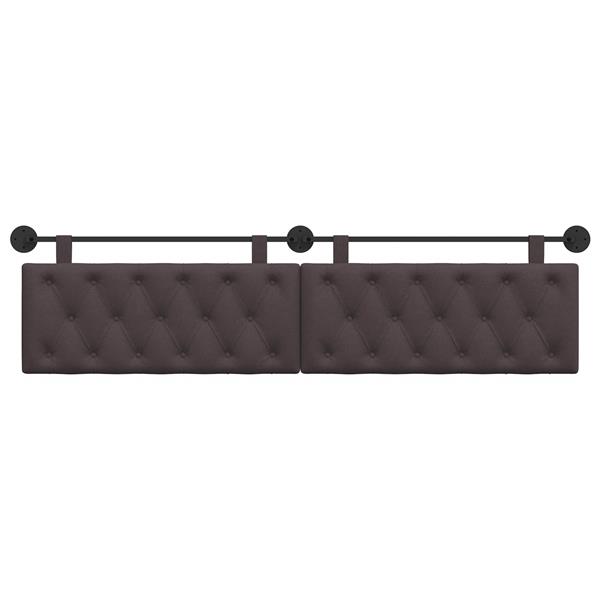 Grote foto vidaxl hangend hoofdeinde donkerbruin 210 x 55 x 7 cm stof antiek en kunst stoelen en banken