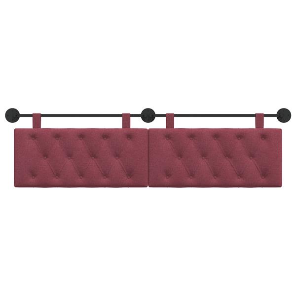 Grote foto vidaxl hangend hoofdeinde wandgemonteerd wijnrood 190 x 55 x 7 cm stof antiek en kunst stoelen en banken