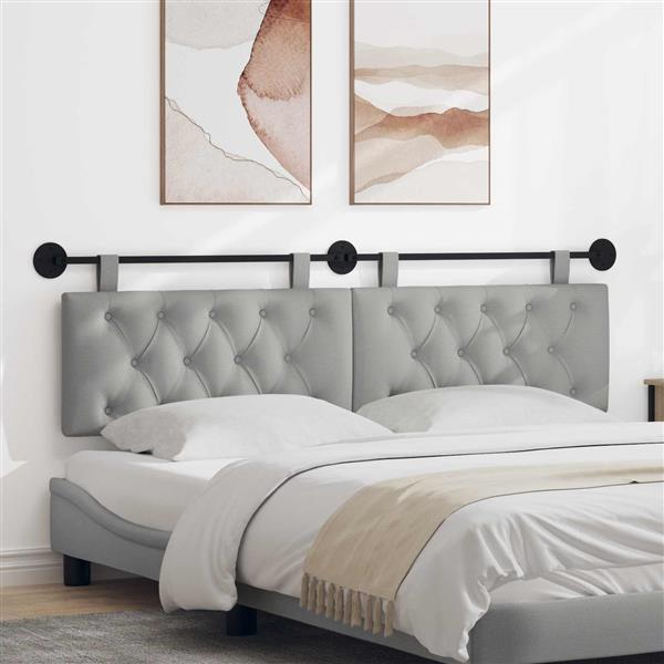 Grote foto vidaxl hangend hoofdeinde wolkengrijs 190 x 55 x 7 cm stof antiek en kunst stoelen en banken