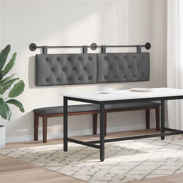 Grote foto vidaxl hangend hoofdeinde donkergrijs 170 x 55 x 7 cm stof antiek en kunst stoelen en banken