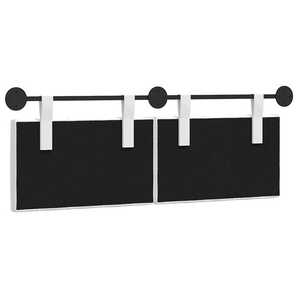 Grote foto vidaxl hangend hoofdeinde wandgemonteerd wit 150 x 55 x 7 cm stof antiek en kunst stoelen en banken