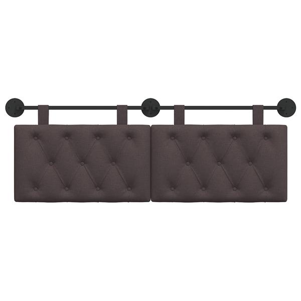 Grote foto vidaxl hangend hoofdeinde donkerbruin 150 x 55 x 7 cm stof antiek en kunst stoelen en banken