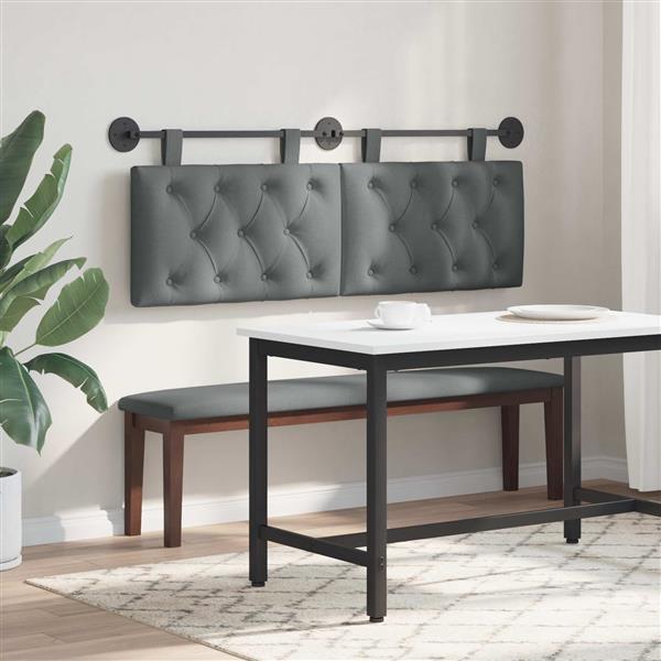 Grote foto vidaxl hangend hoofdeinde donkergrijs 150 x 55 x 7 cm stof antiek en kunst stoelen en banken