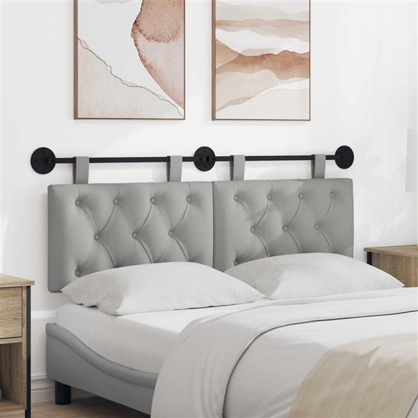 Grote foto vidaxl hangend hoofdeinde wolkengrijs 150 x 55 x 7 cm stof antiek en kunst stoelen en banken