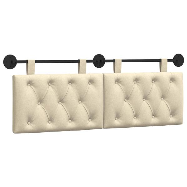 Grote foto vidaxl hangend hoofdeinde wandgemonteerd cr me 130 x 55 x 7 cm stof antiek en kunst stoelen en banken