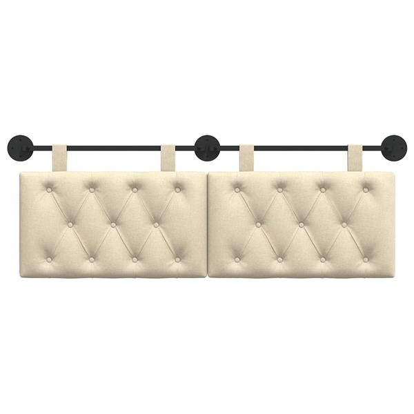 Grote foto vidaxl hangend hoofdeinde wandgemonteerd cr me 130 x 55 x 7 cm stof antiek en kunst stoelen en banken