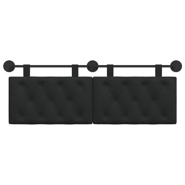 Grote foto vidaxl hangend hoofdeinde wandgemonteerd zwart 130 x 55 x 7 cm stof antiek en kunst stoelen en banken