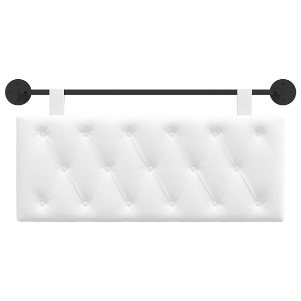 Grote foto vidaxl hangend hoofdeinde wandgemonteerd wit 110 x 55 x 7 cm stof antiek en kunst stoelen en banken