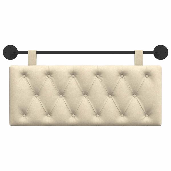 Grote foto vidaxl hangend hoofdeinde wandgemonteerd cr me 110 x 55 x 7 cm stof antiek en kunst stoelen en banken