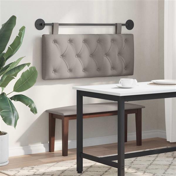 Grote foto vidaxl hangend hoofdeinde wandgemonteerd taupe 110 x 55 x 7 cm stof antiek en kunst stoelen en banken
