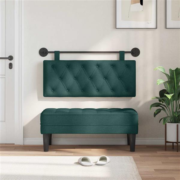 Grote foto vidaxl hangend hoofdeinde donkergroen 110 x 55 x 7 cm stof antiek en kunst stoelen en banken