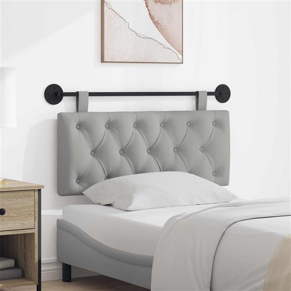 Grote foto vidaxl hangend hoofdeinde wolkengrijs 110 x 55 x 7 cm stof antiek en kunst stoelen en banken