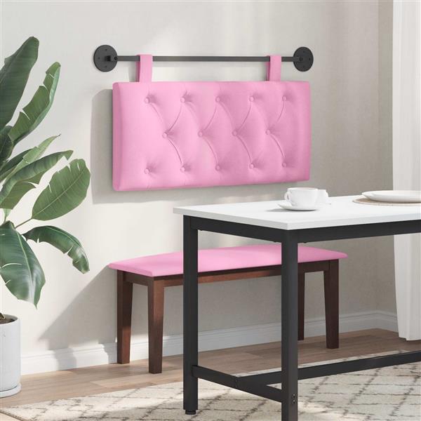 Grote foto vidaxl hangend hoofdeinde wandgemonteerd roze 100 x 55 x 7 cm stof antiek en kunst stoelen en banken