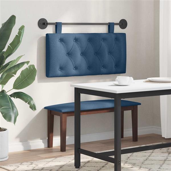 Grote foto vidaxl hangend hoofdeinde wandgemonteerd blauw 100 x 55 x 7 cm stof antiek en kunst stoelen en banken