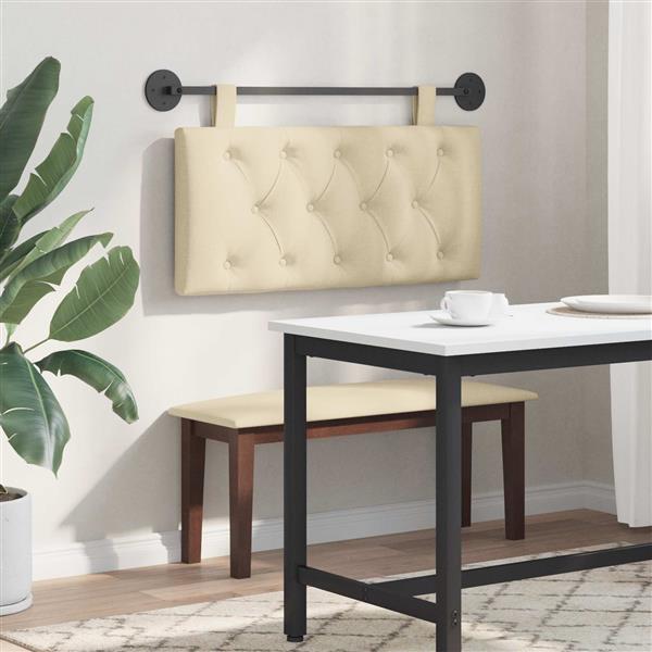 Grote foto vidaxl hangend hoofdeinde wandgemonteerd cr me 100 x 55 x 7 cm stof antiek en kunst stoelen en banken