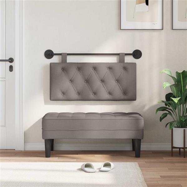 Grote foto vidaxl hangend hoofdeinde wandgemonteerd taupe 100 x 55 x 7 cm stof antiek en kunst stoelen en banken