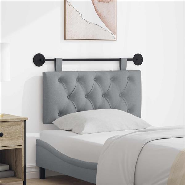 Grote foto vidaxl hangend hoofdeinde lichtgrijs 100 x 55 x 7 cm stof antiek en kunst stoelen en banken