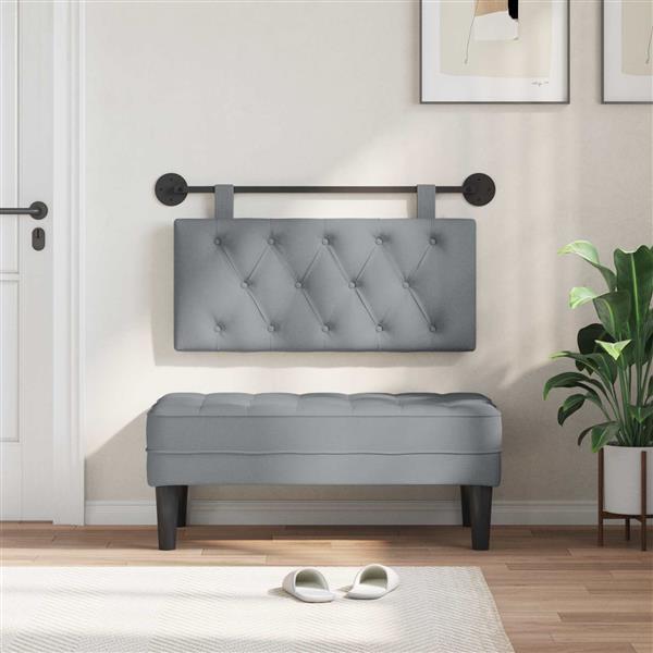 Grote foto vidaxl hangend hoofdeinde lichtgrijs 100 x 55 x 7 cm stof antiek en kunst stoelen en banken