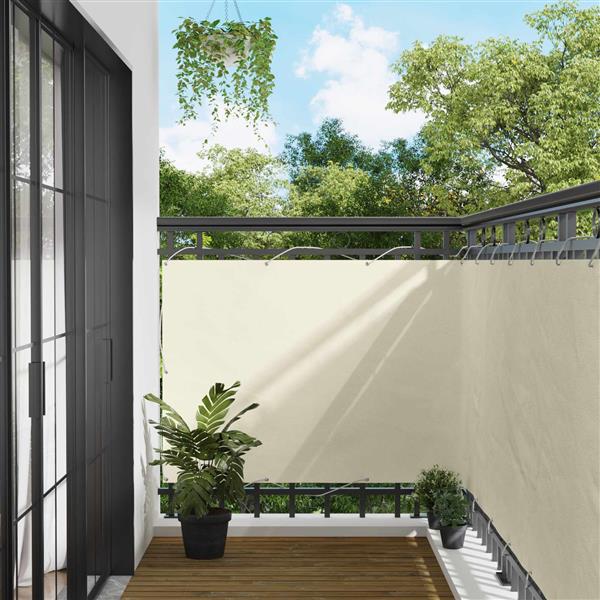 Grote foto vidaxl balkon scherm cr me 110 x 500 cm oxford stof tuin en terras overige tuin en terras
