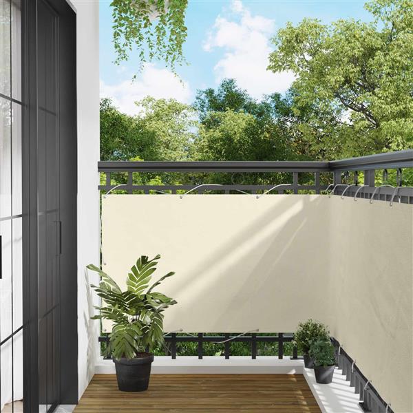 Grote foto vidaxl balkon scherm cr me 100 x 200 cm oxford stof tuin en terras overige tuin en terras