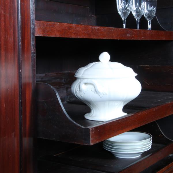 Grote foto klein engels mahonie kabinet feestelijk ingelegd met satijnhout ca 1800 no.391140 antiek en kunst stoelen en banken