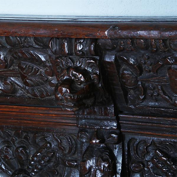 Grote foto renaissance wandrek of kapstok met 7 gestoken panelen 1640 en later no.371410 antiek en kunst overige in antiek gebruiksvoorwerpen