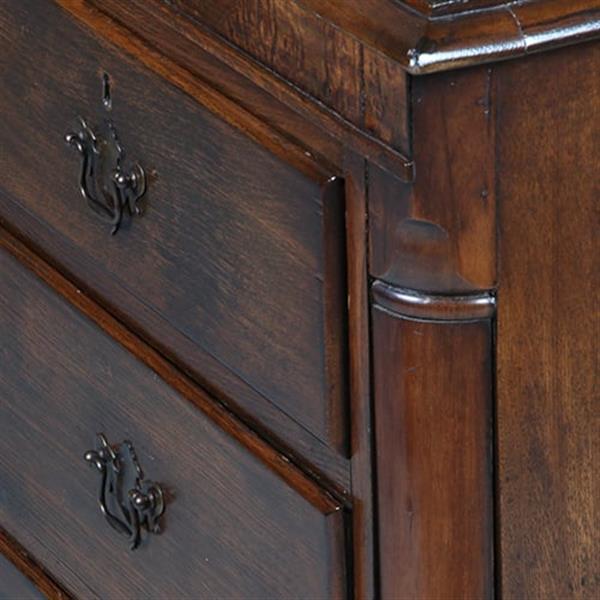 Grote foto strakke stoere ladenkast op bracket feet mooie patina afgeronde hoekstijlen no.391110 antiek en kunst stoelen en banken