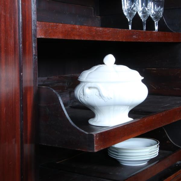 Grote foto klein engels mahonie kabinet feestelijk ingelegd met satijnhout ca 1800 no.391140 antiek en kunst stoelen en banken