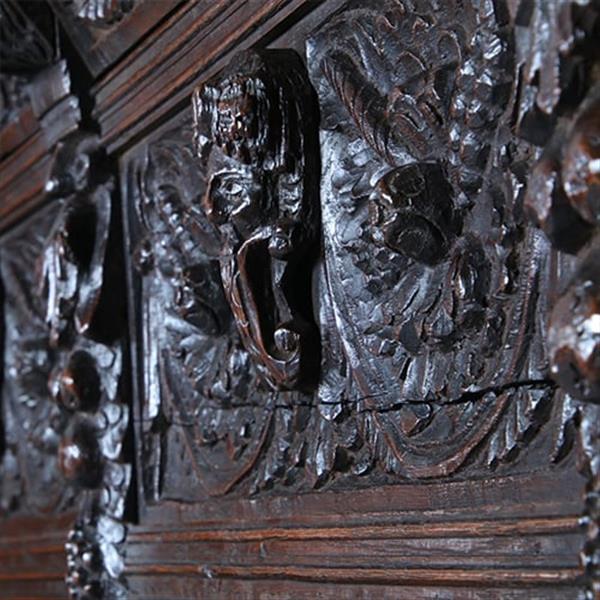 Grote foto renaissance wandrek of kapstok met 7 gestoken panelen 1640 en later no.371410 antiek en kunst overige in antiek gebruiksvoorwerpen