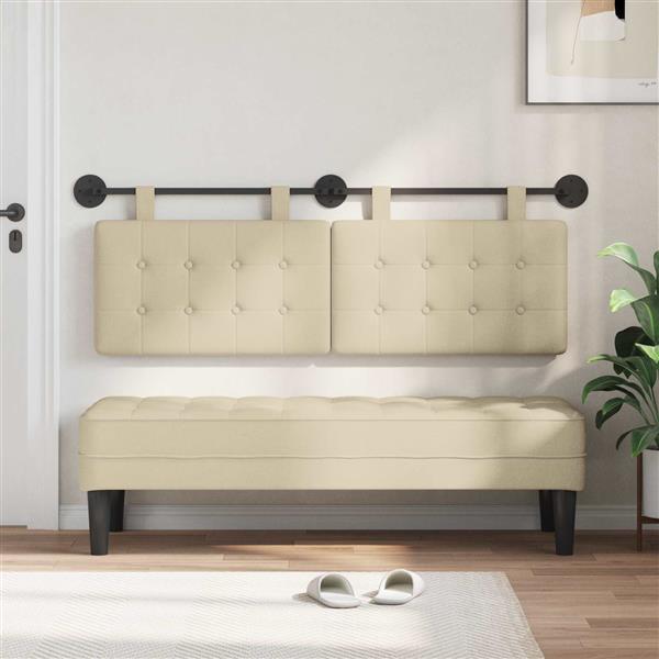 Grote foto vidaxl hangend hoofdeinde wandgemonteerd stof antiek en kunst stoelen en banken