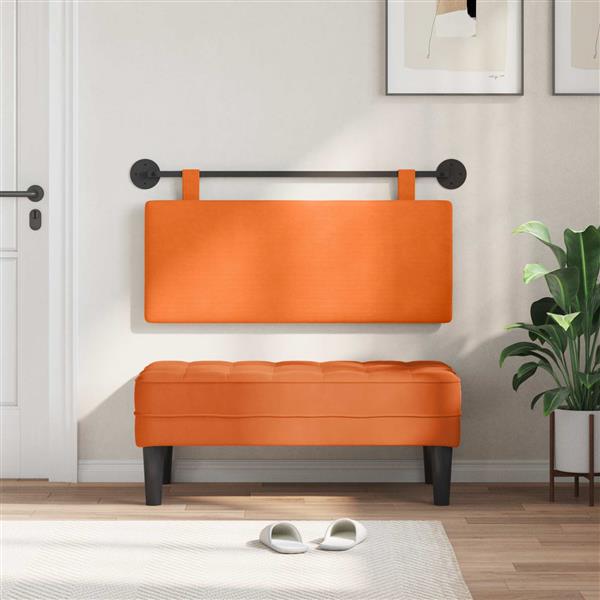 Grote foto vidaxl hangend hoofdeinde wandgemonteerd effen katoen stof antiek en kunst stoelen en banken